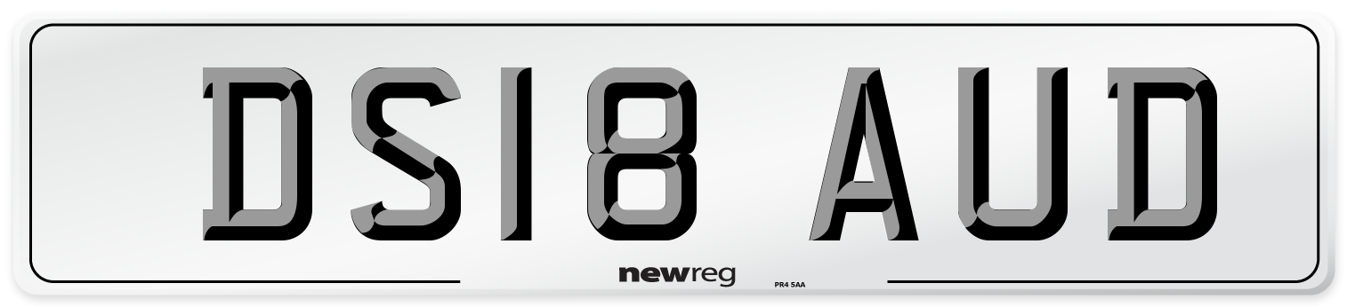 DS18 AUD Number Plate from New Reg
